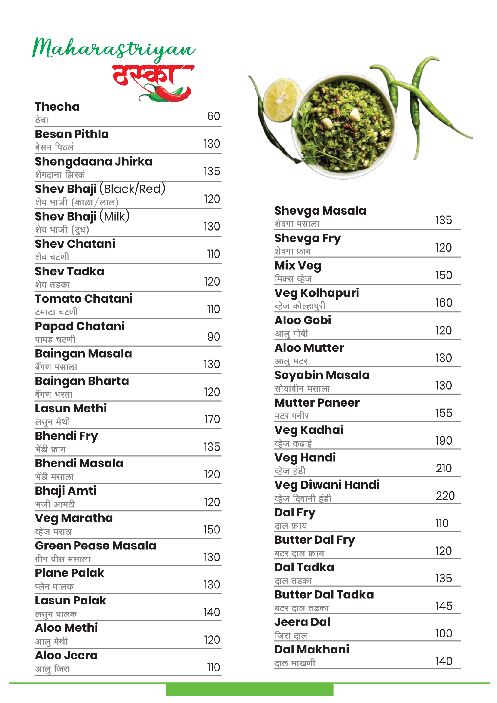 menu page
